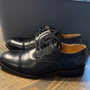 Tip Top Black Cap-Toe Oxford Kids’ Dress Shoes